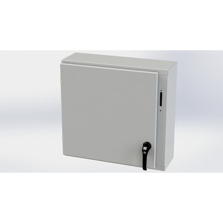 Saginaw Control & Engineering 2 Point Latch with Padlock Handle Electrical Enclosures, 24 in H, 8 in D, 25.38 in W, Carbon Steel SCE-24XEL2508LPLG